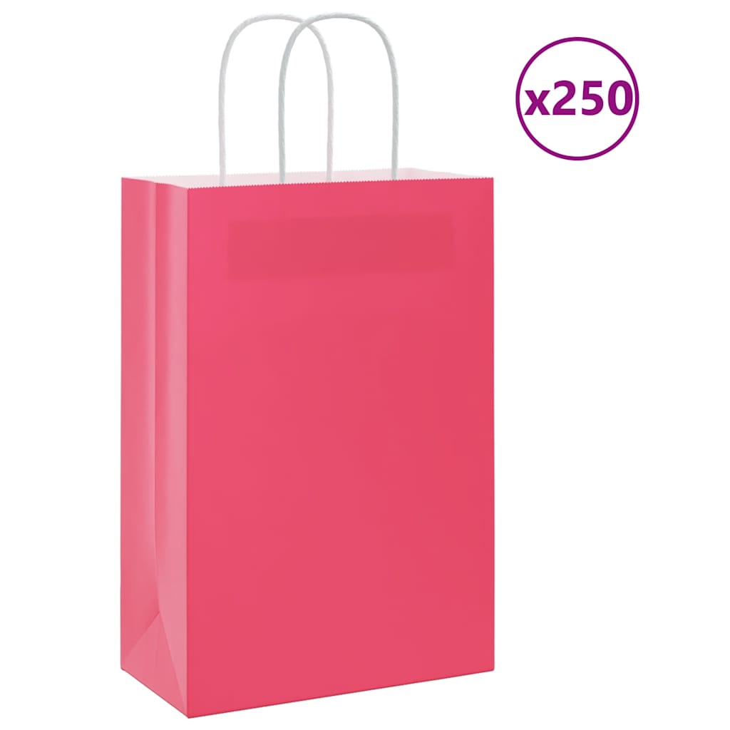 Bolsas de papel con asas 250 uds amarillas 15x8x21 cm