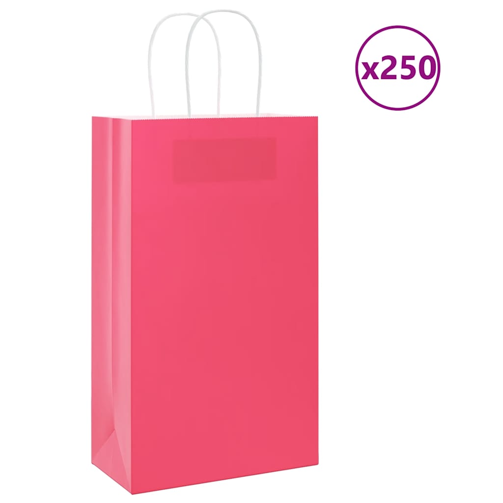 Bolsas de papel con asas 250 uds amarillas 15x8x21 cm