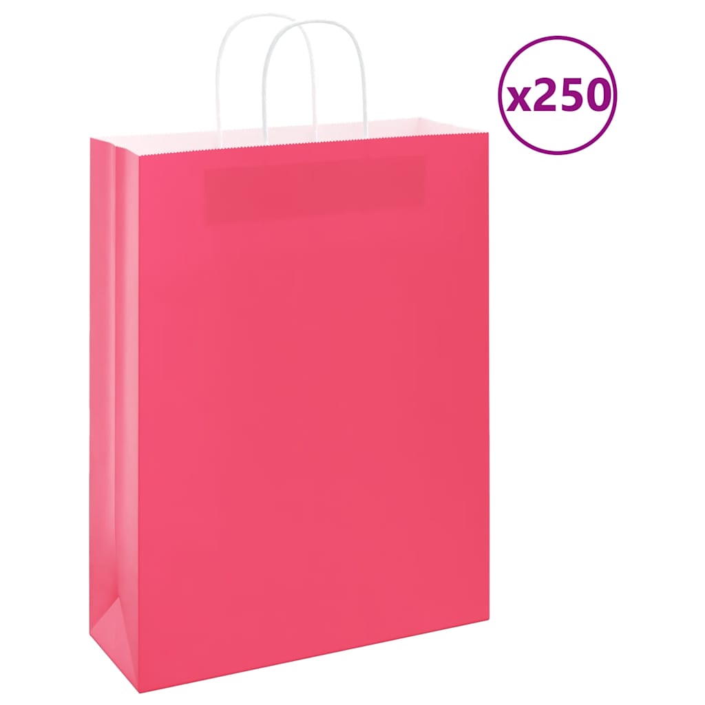 Bolsas de papel con asas 250 uds amarillas 15x8x21 cm