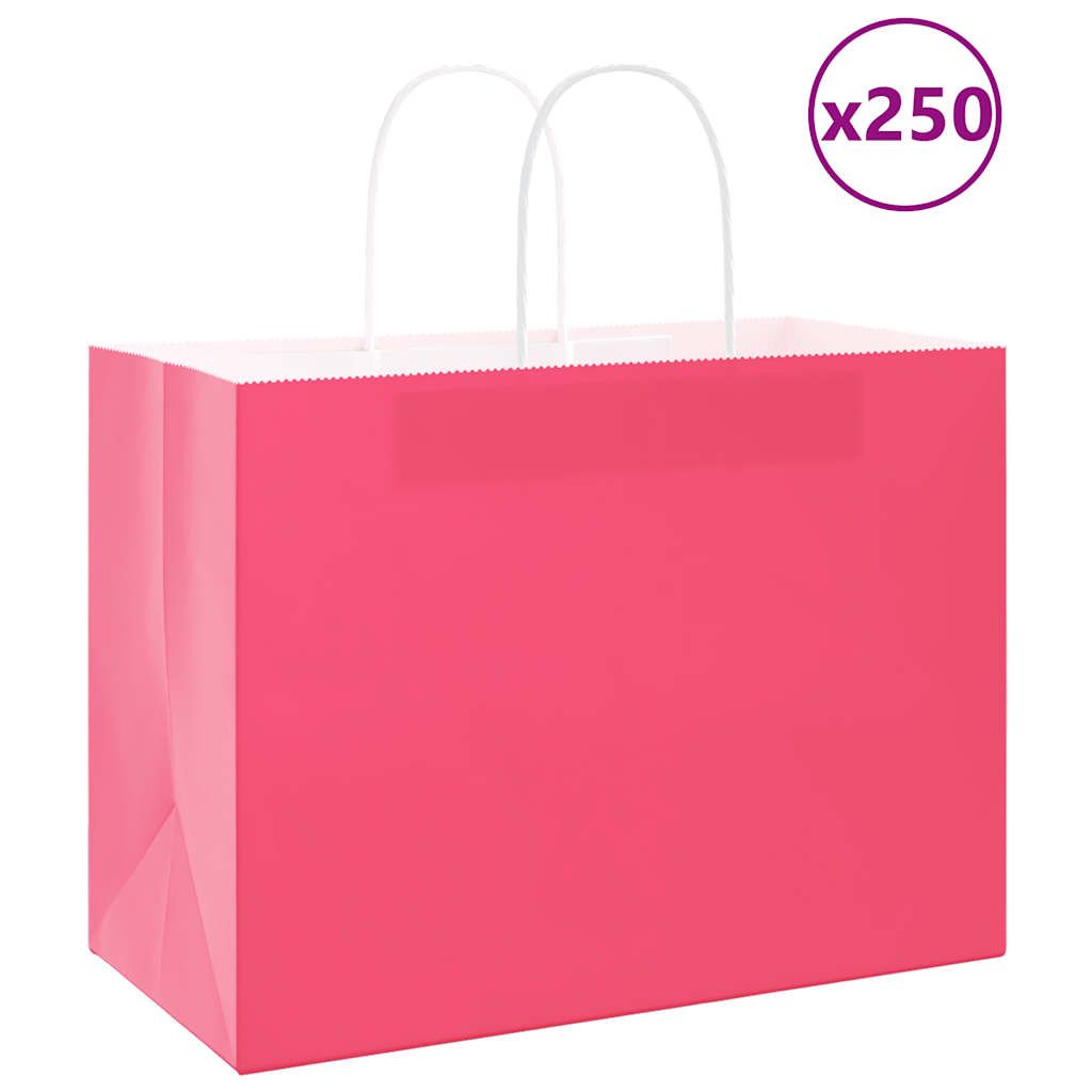 Bolsas de papel con asas 250 uds amarillas 15x8x21 cm