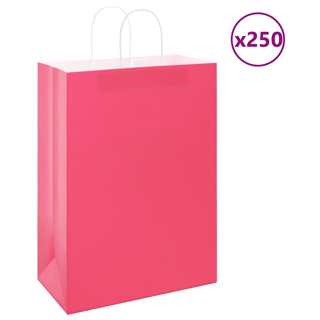 Bolsas de papel con asas 250 uds amarillas 15x8x21 cm