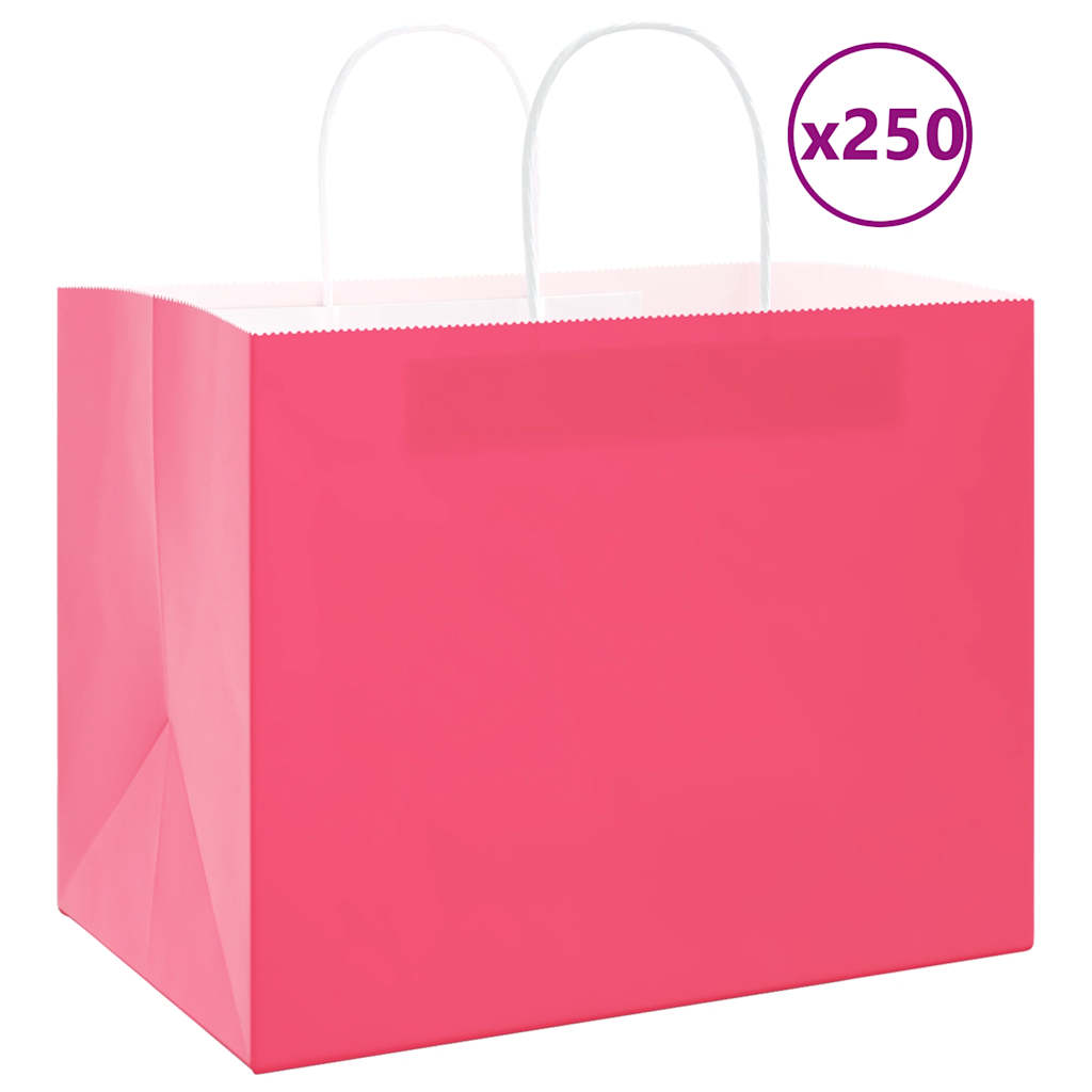 Bolsas de papel con asas 250 uds amarillas 15x8x21 cm