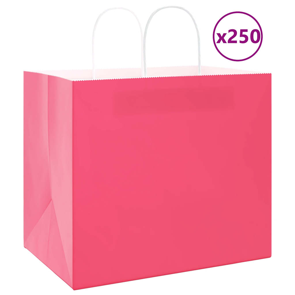 Bolsas de papel con asas 250 uds amarillas 15x8x21 cm