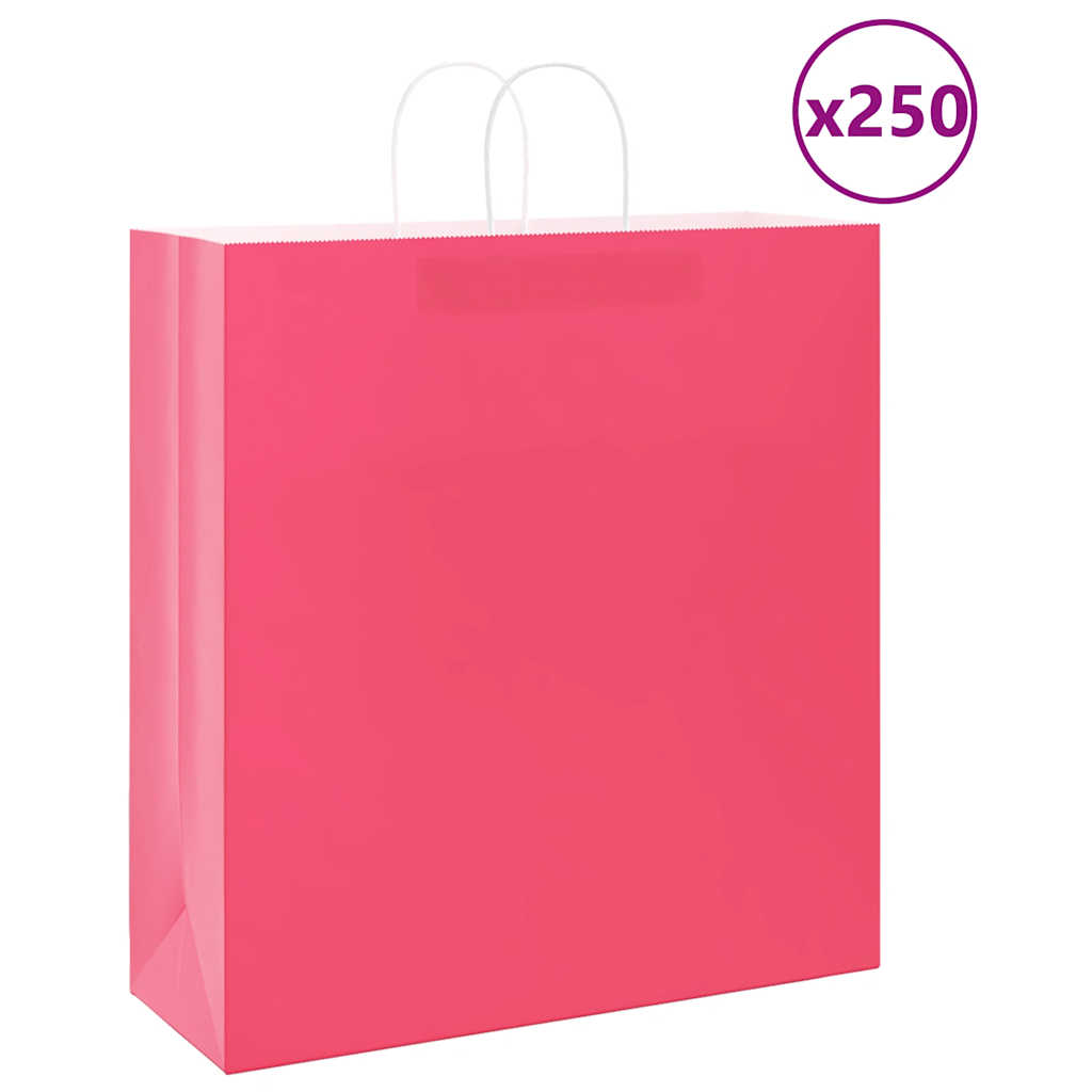 Bolsas de papel con asas 250 uds amarillas 15x8x21 cm