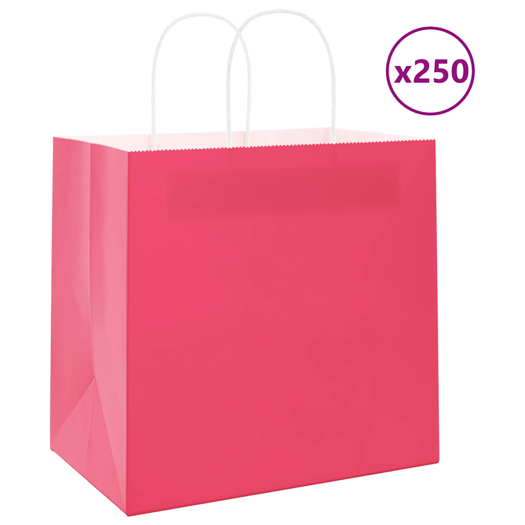 Bolsas de papel con asas 250 uds amarillas 15x8x21 cm