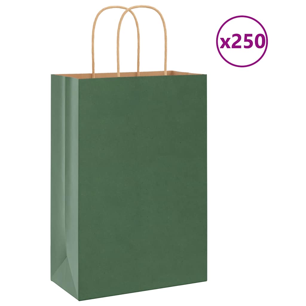 Bolsas de papel con asas 250 uds amarillas 15x8x21 cm