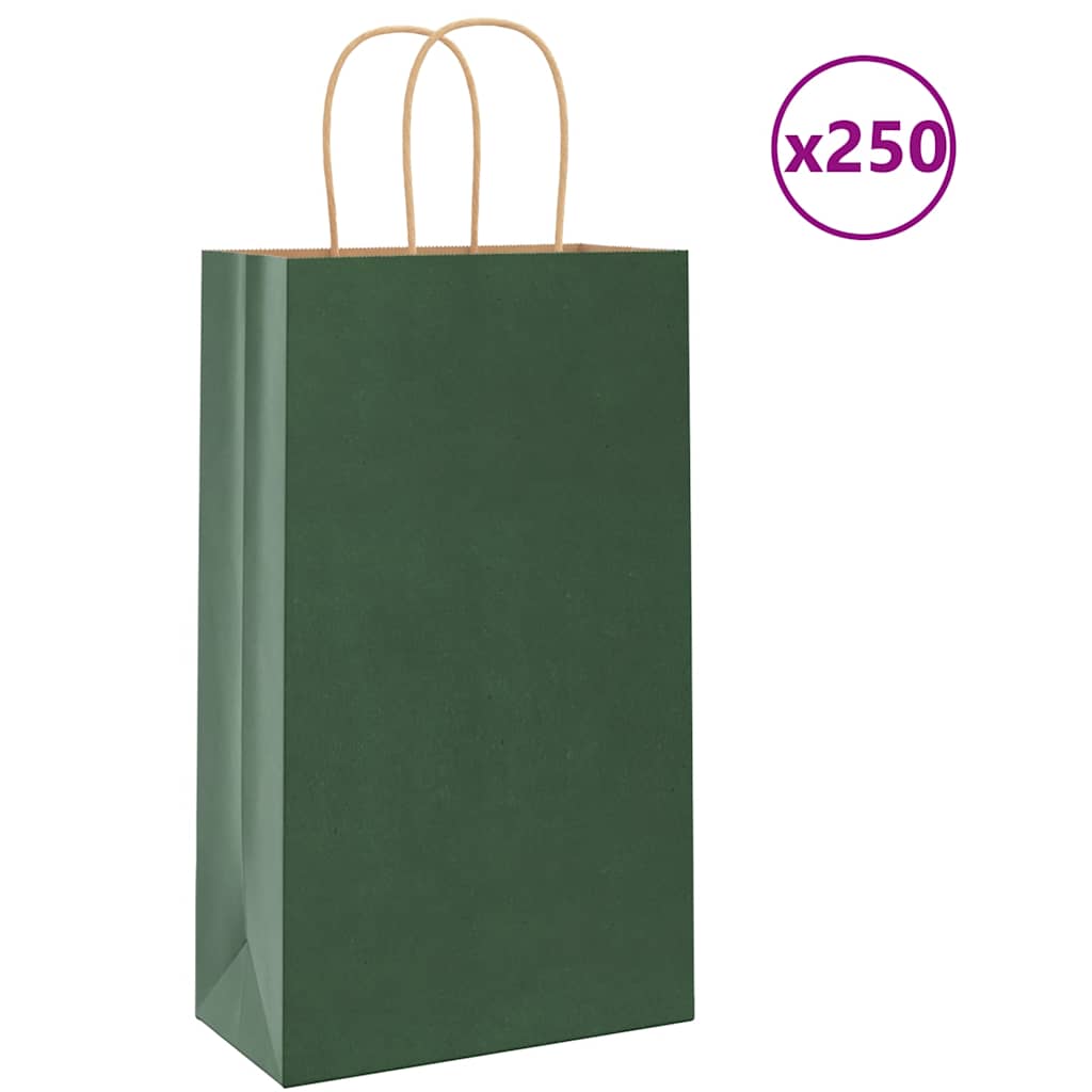Bolsas de papel con asas 250 uds amarillas 15x8x21 cm