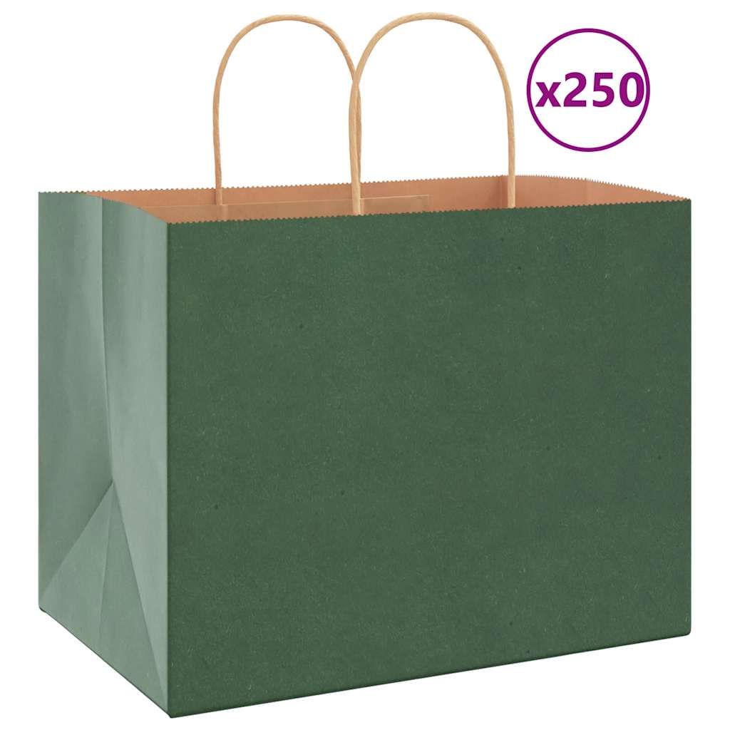 Bolsas de papel con asas 250 uds amarillas 15x8x21 cm