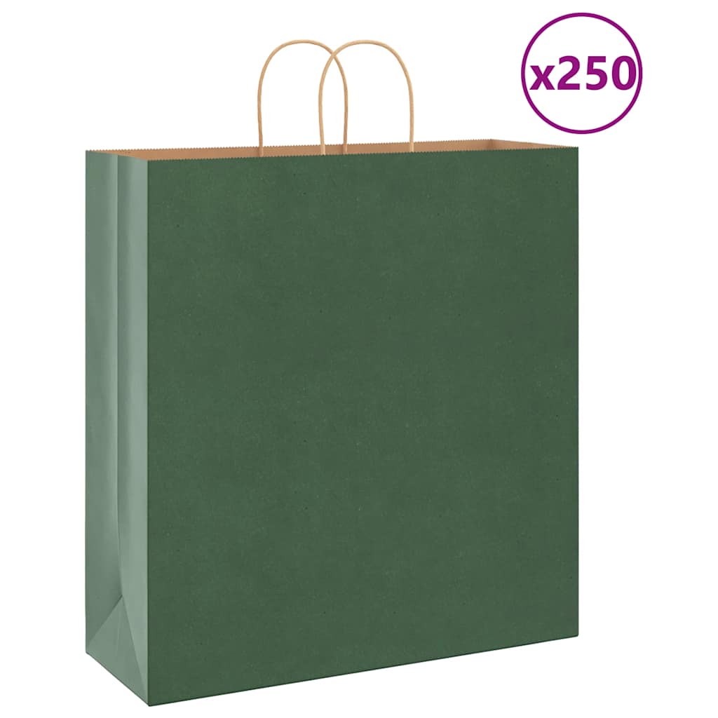 Bolsas de papel con asas 250 uds amarillas 15x8x21 cm
