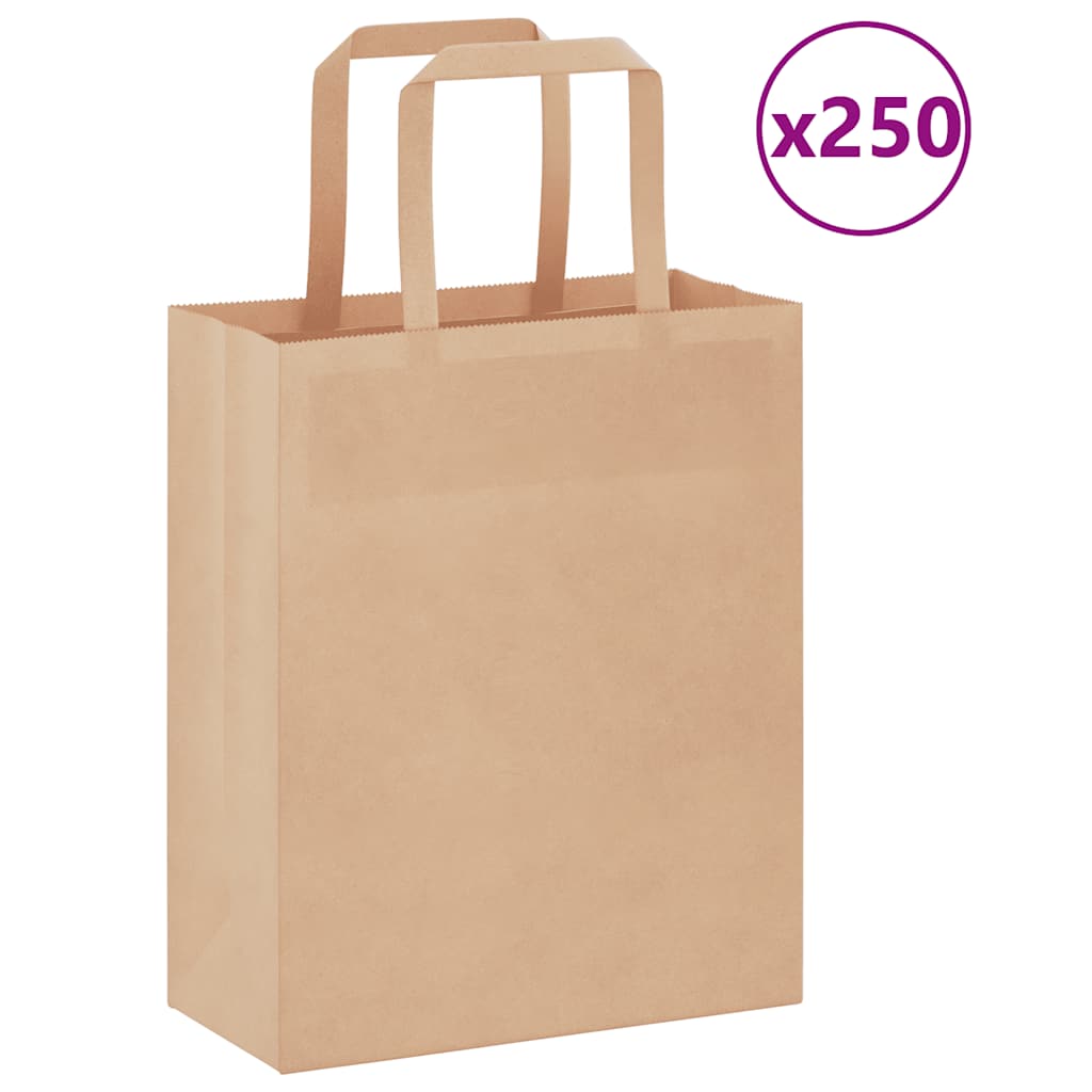 Bolsas de papel con asas 250 uds amarillas 15x8x21 cm