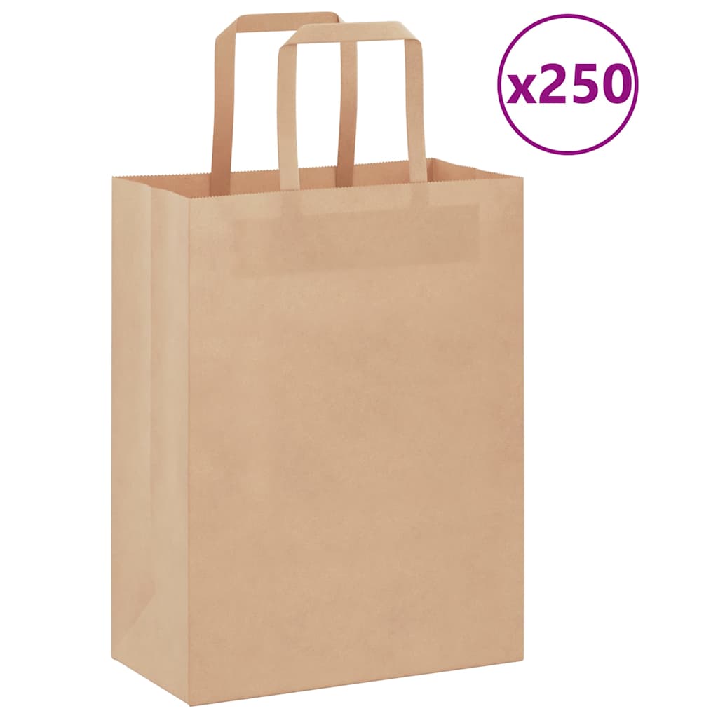 Bolsas de papel con asas 250 uds amarillas 15x8x21 cm