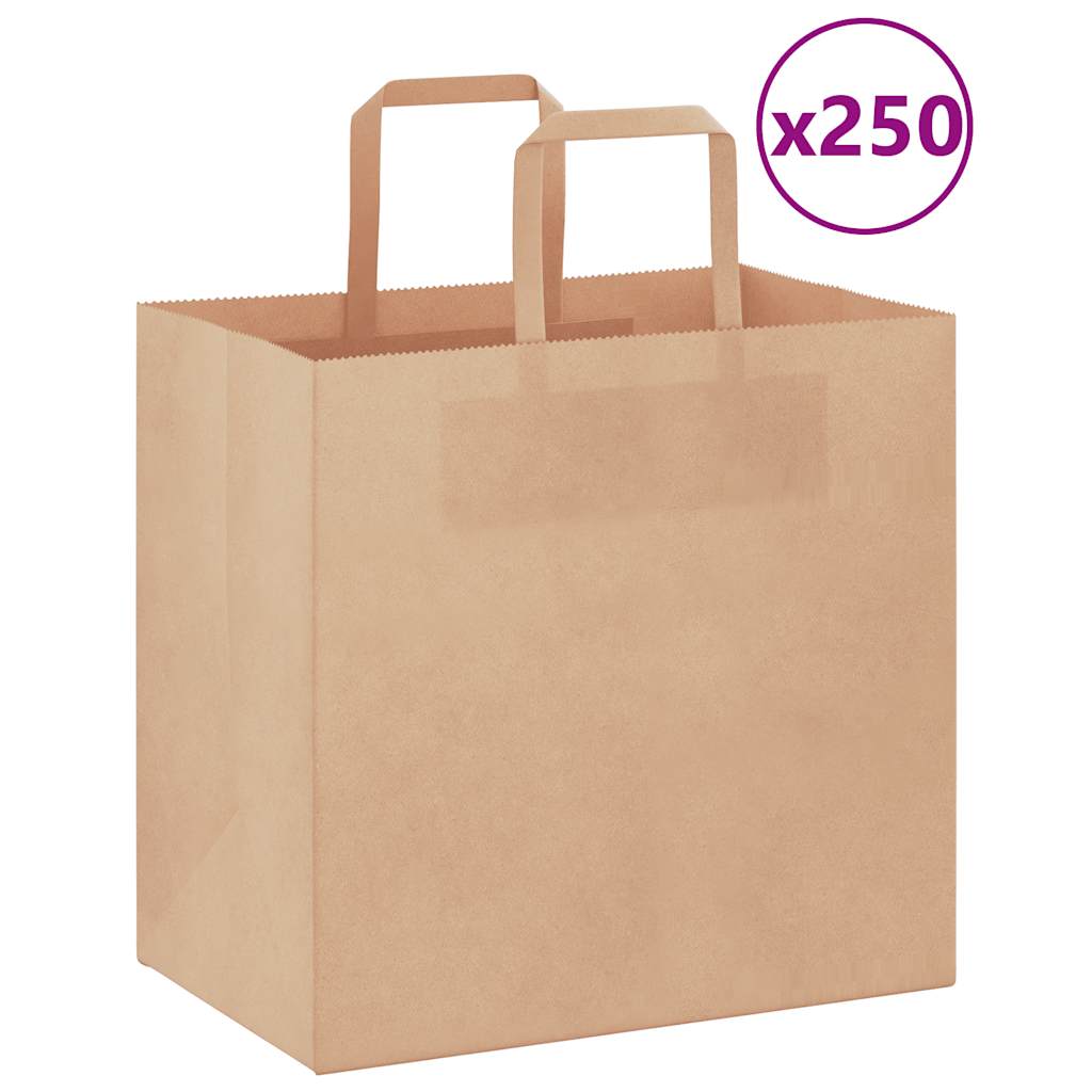 Bolsas de papel con asas 250 uds amarillas 15x8x21 cm