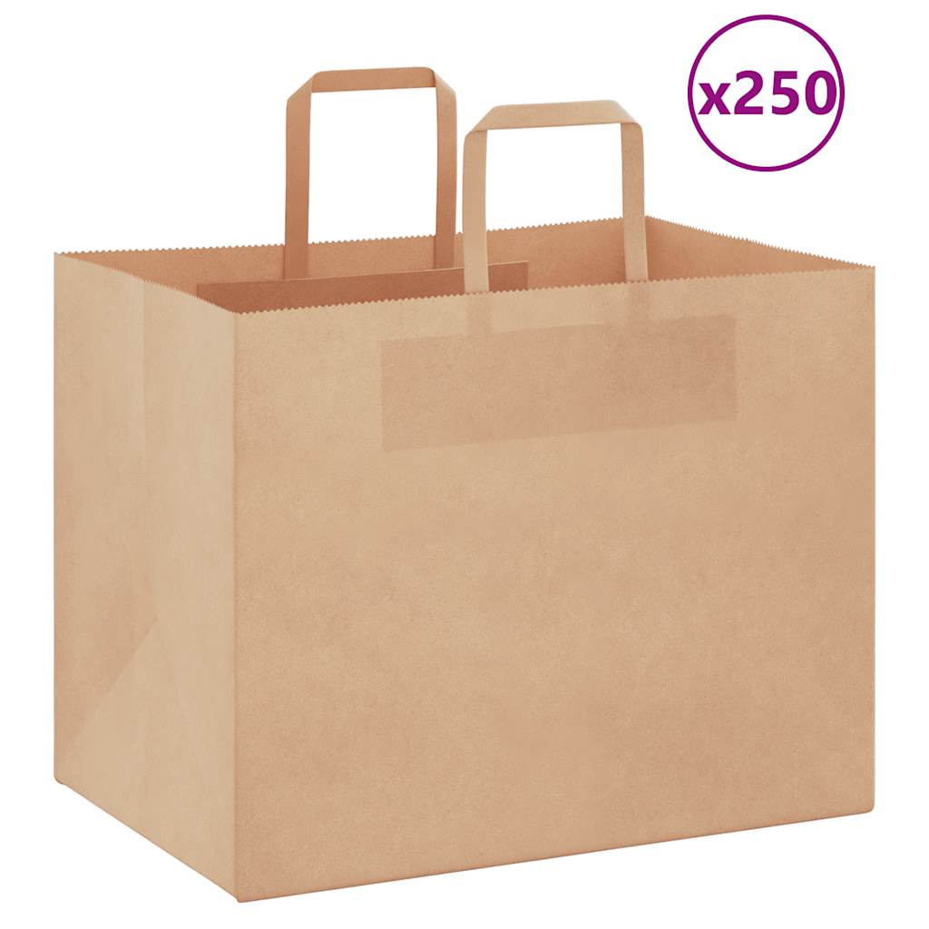 Bolsas de papel con asas 250 uds amarillas 15x8x21 cm