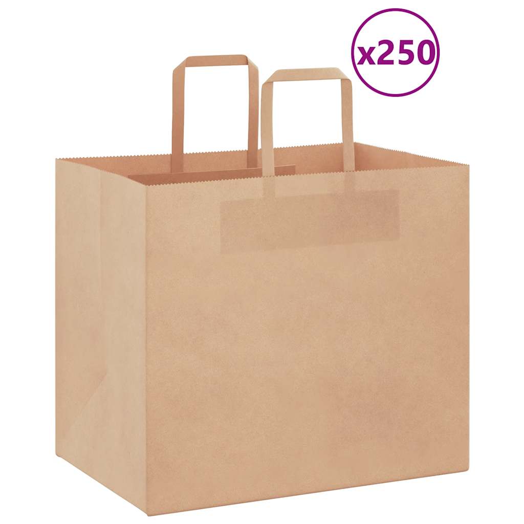 Bolsas de papel con asas 250 uds amarillas 15x8x21 cm