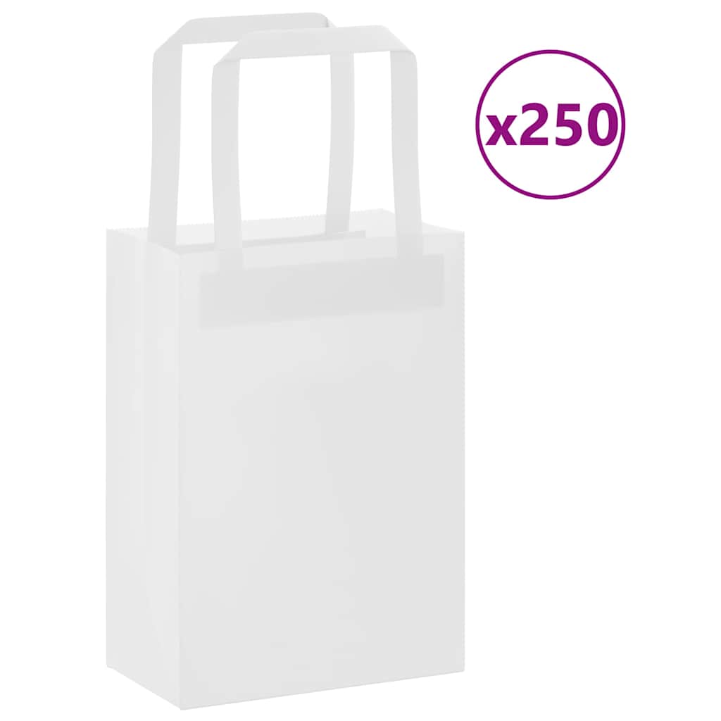 Bolsas de papel con asas 250 uds amarillas 15x8x21 cm
