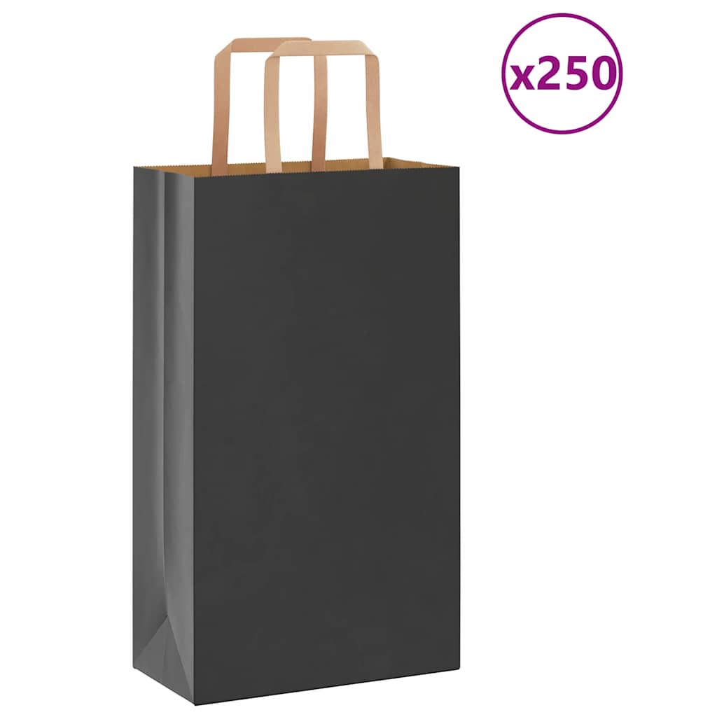 Bolsas de papel con asas 250 uds amarillas 15x8x21 cm