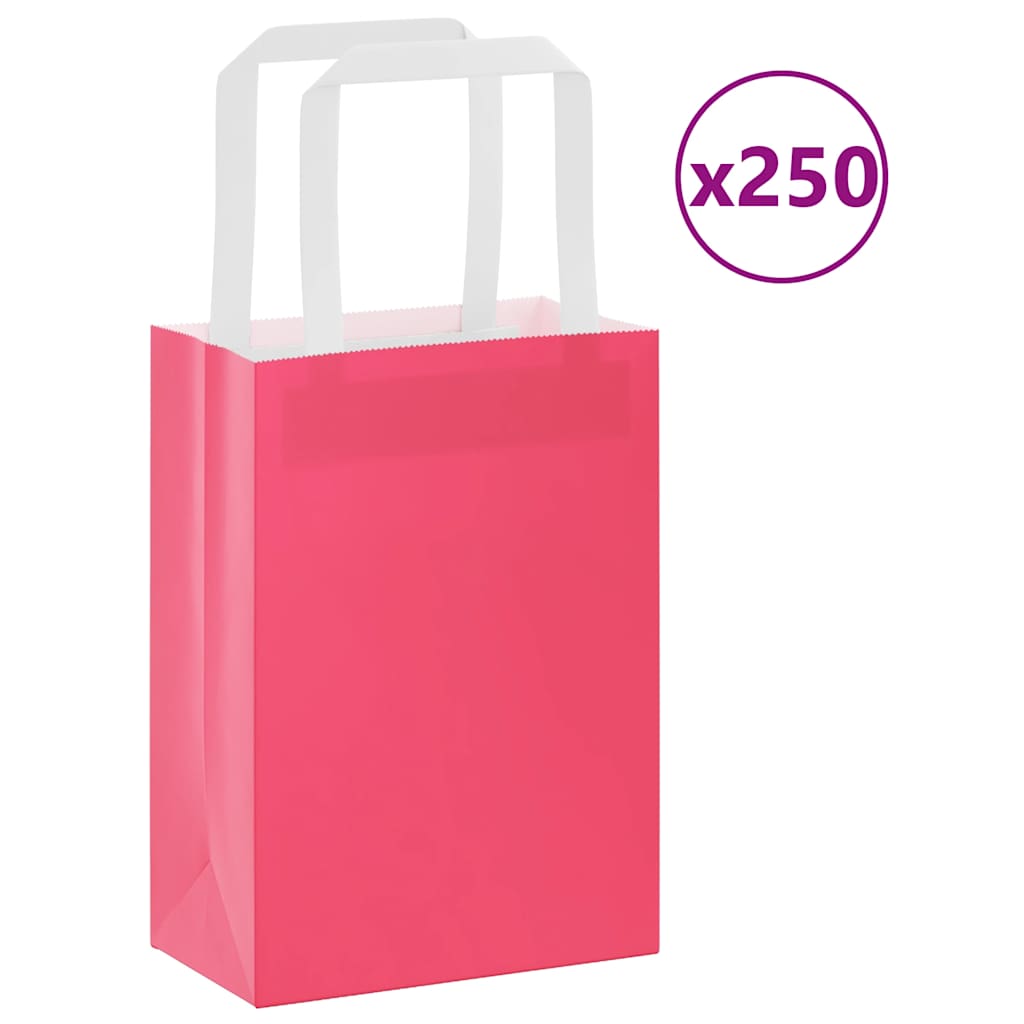 Bolsas de papel con asas 250 uds amarillas 15x8x21 cm