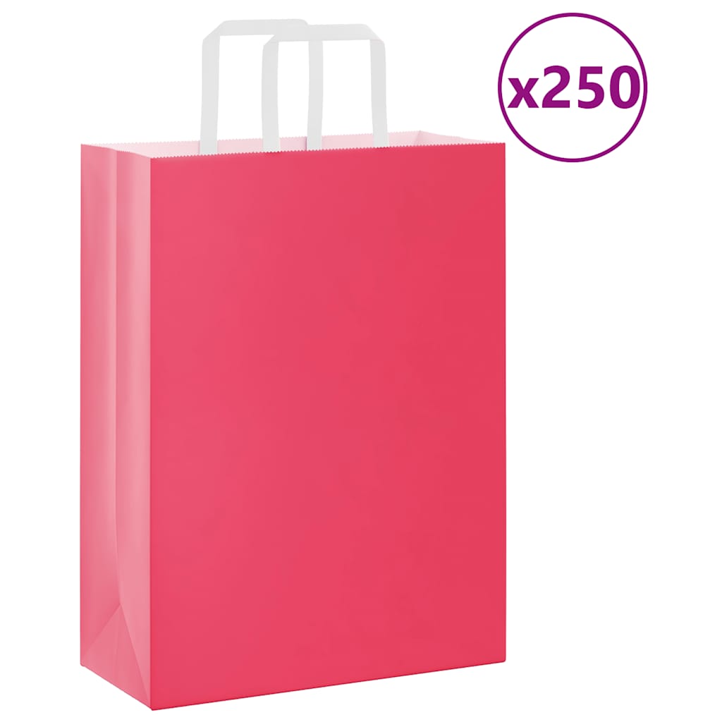 Bolsas de papel con asas 250 uds amarillas 15x8x21 cm