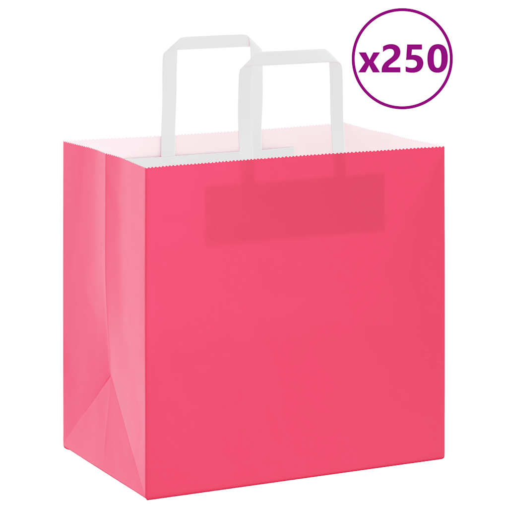 Bolsas de papel con asas 250 uds amarillas 15x8x21 cm