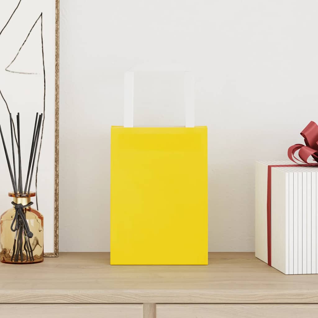 Bolsas de papel con asas 250 uds amarillas 15x8x21 cm