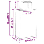 Bolsas de papel con asas 250 uds amarillas 15x8x21 cm