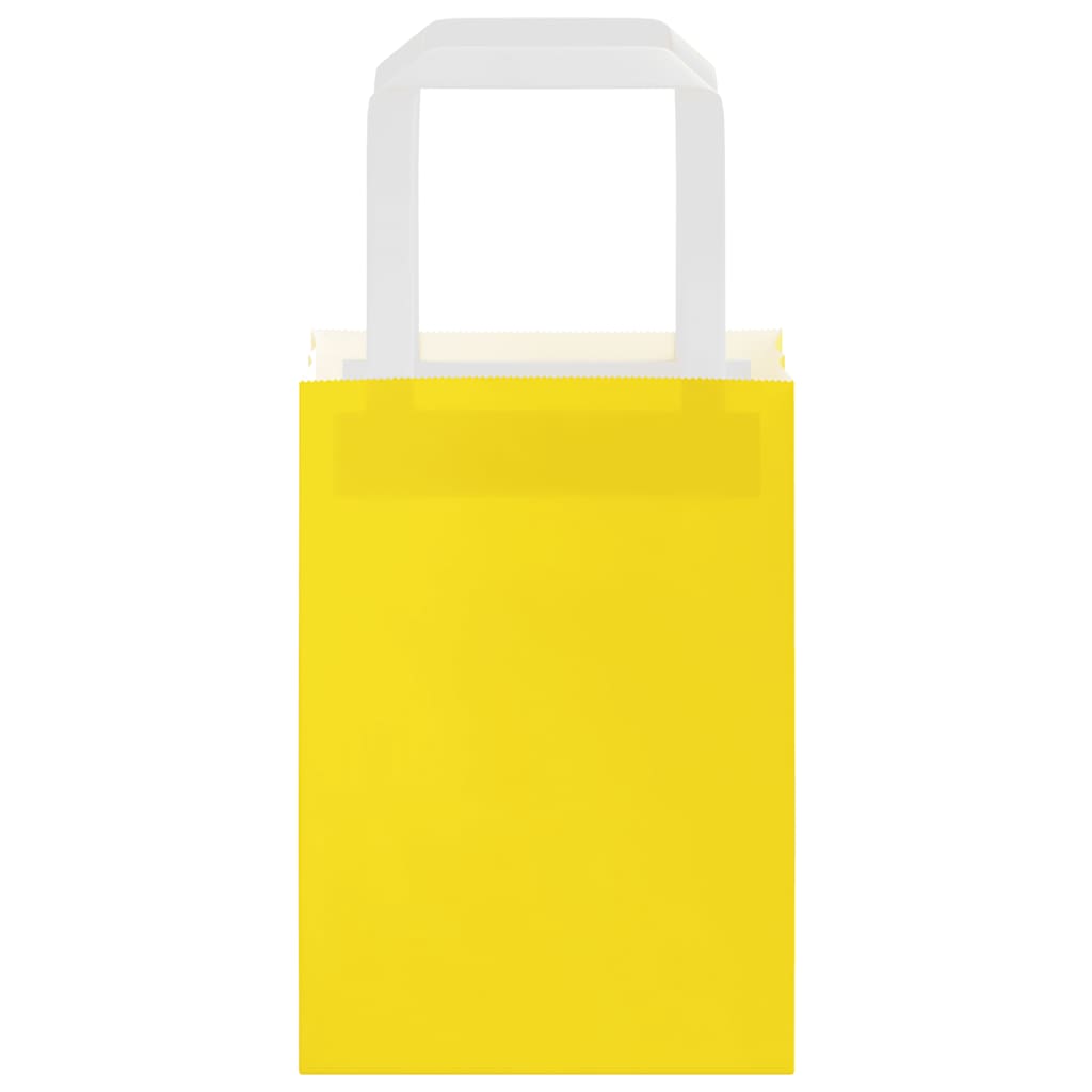 Bolsas de papel con asas 250 uds amarillas 15x8x21 cm