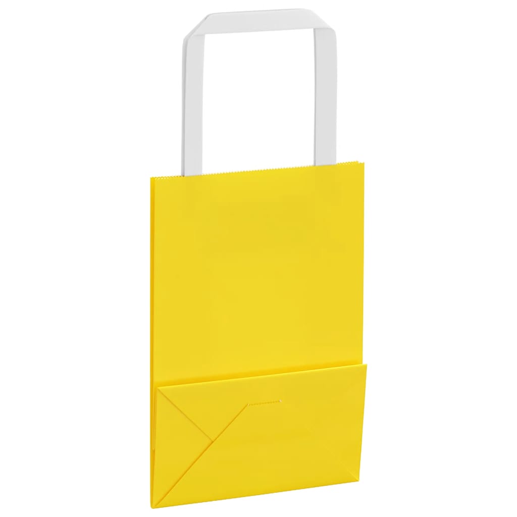 Bolsas de papel con asas 250 uds amarillas 15x8x21 cm