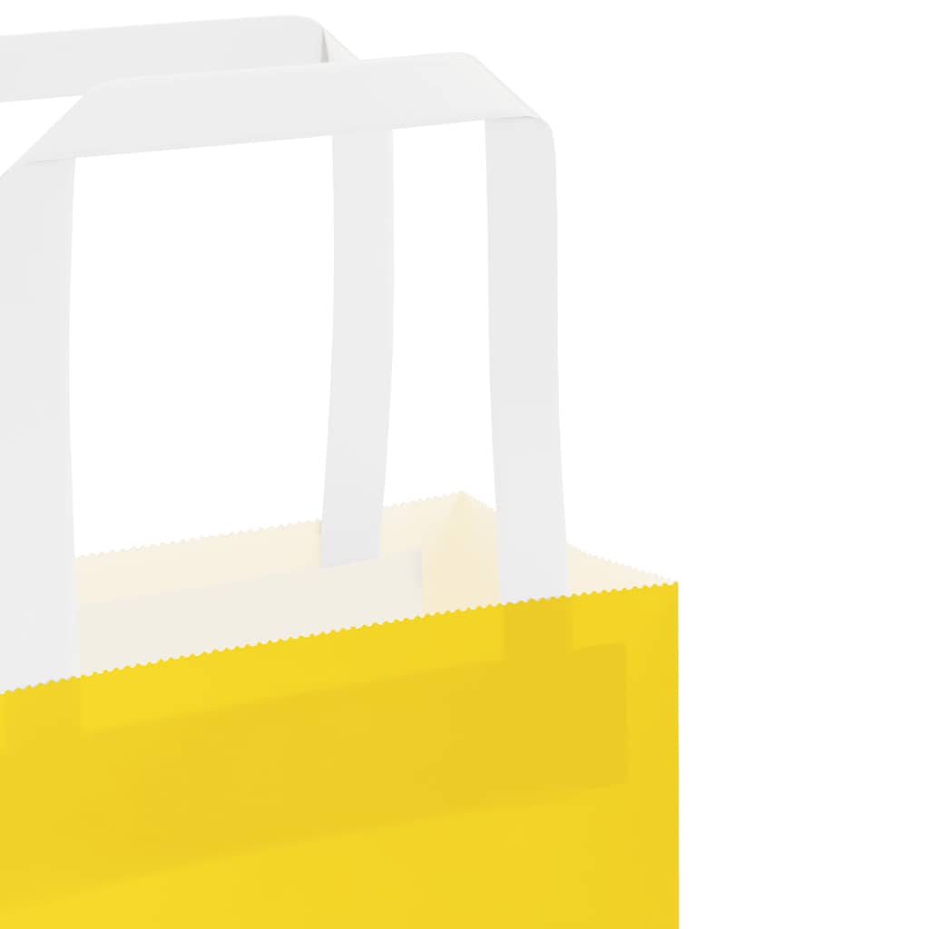 Bolsas de papel con asas 250 uds amarillas 15x8x21 cm