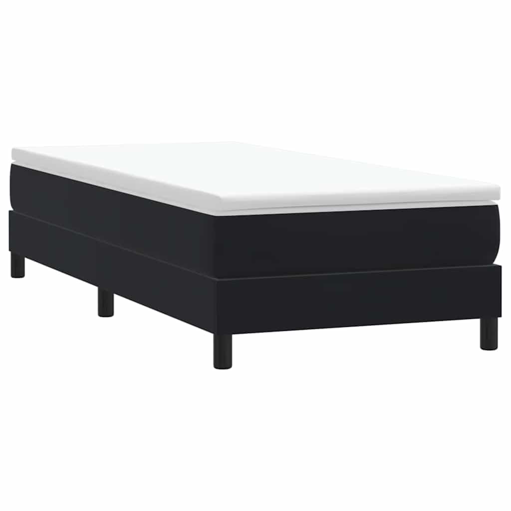 Cama box spring con colchón cuero sintético blanco 100x200 cm
