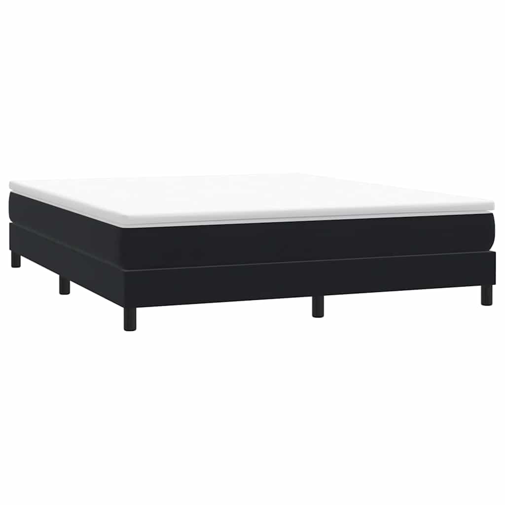 Cama box spring con colchón cuero sintético blanco 100x200 cm