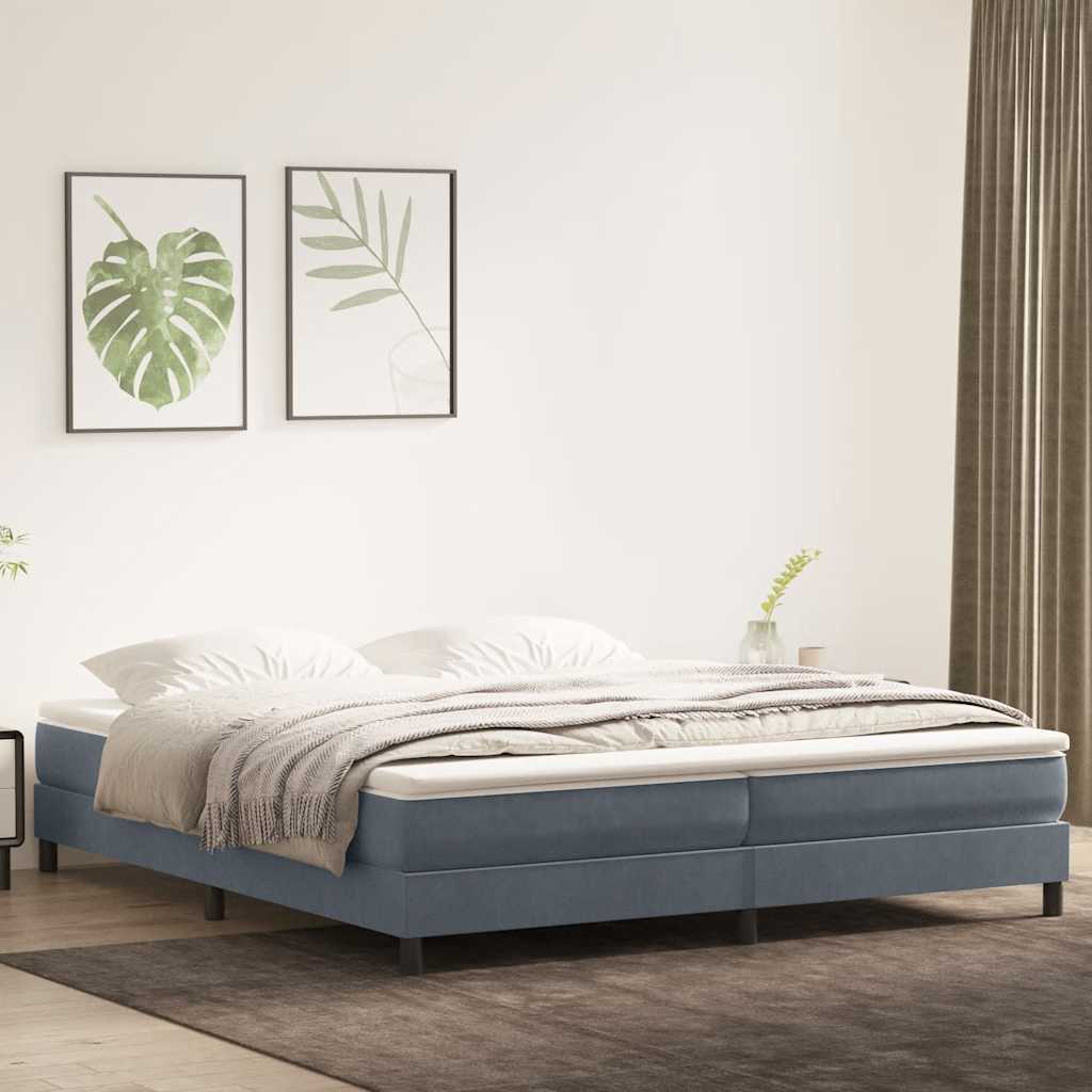 Cama box spring con colchón cuero sintético blanco 100x200 cm