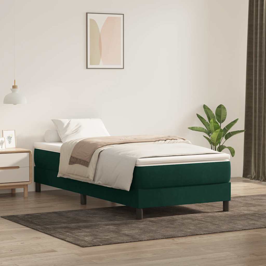 Cama box spring con colchón cuero sintético blanco 100x200 cm