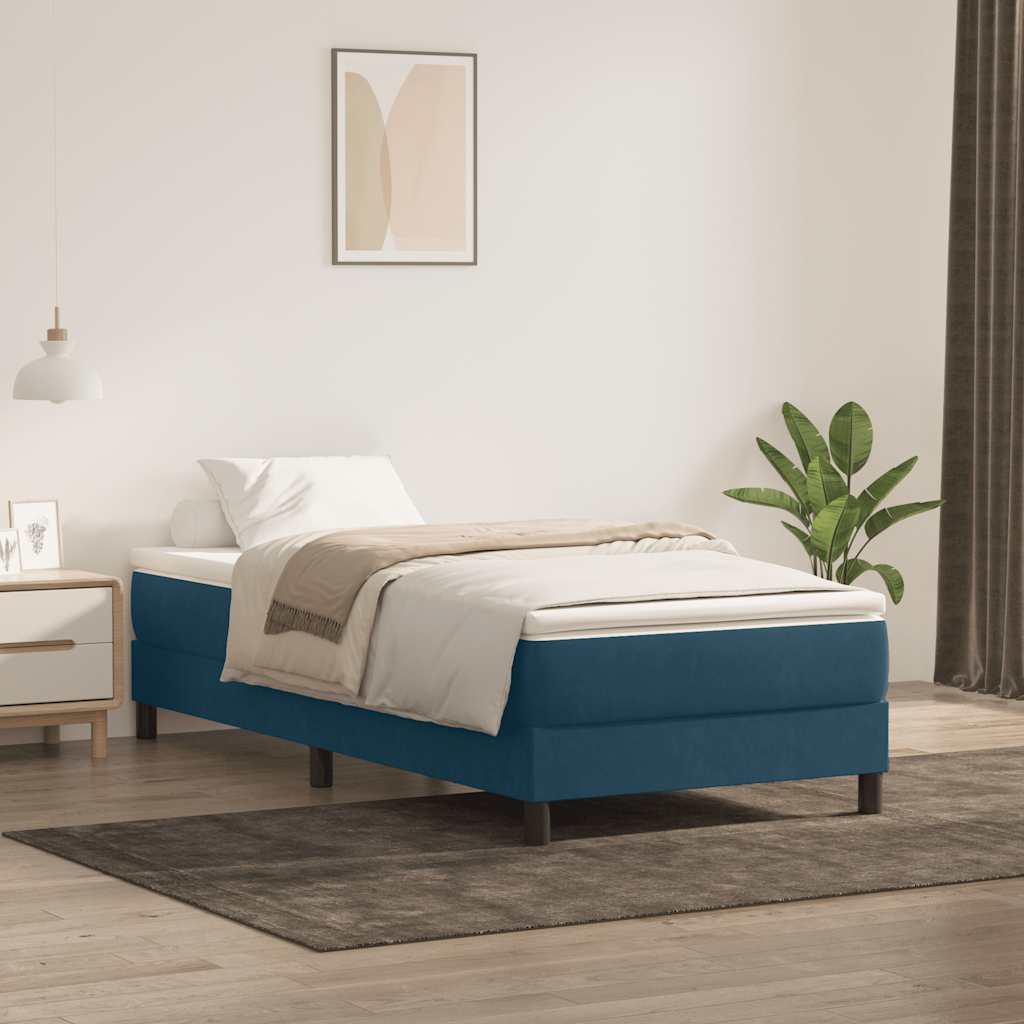 Cama box spring con colchón cuero sintético blanco 100x200 cm