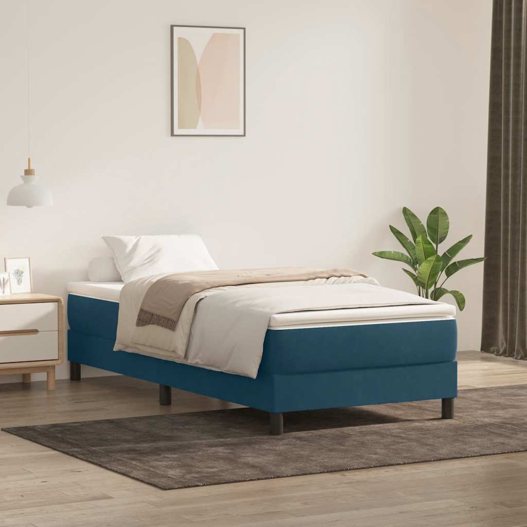 Cama box spring con colchón cuero sintético blanco 100x200 cm