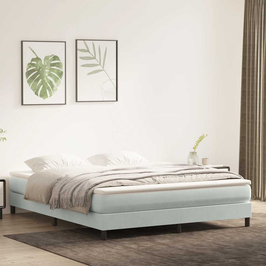 Cama box spring con colchón cuero sintético blanco 100x200 cm
