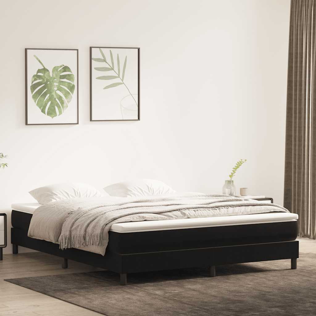 Cama box spring con colchón cuero sintético blanco 100x200 cm