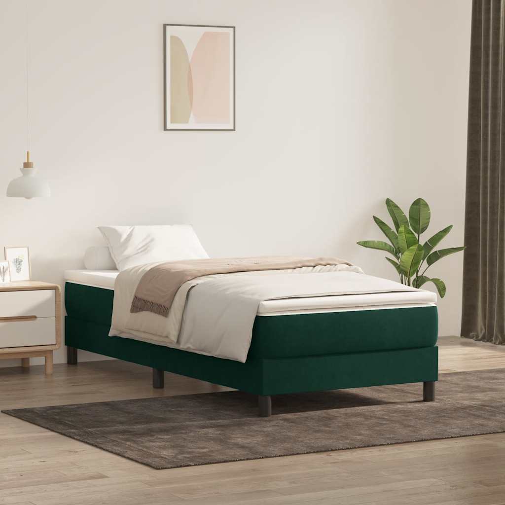 Cama box spring con colchón cuero sintético blanco 100x200 cm