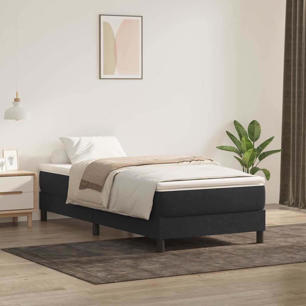 Cama box spring con colchón cuero sintético blanco 100x200 cm