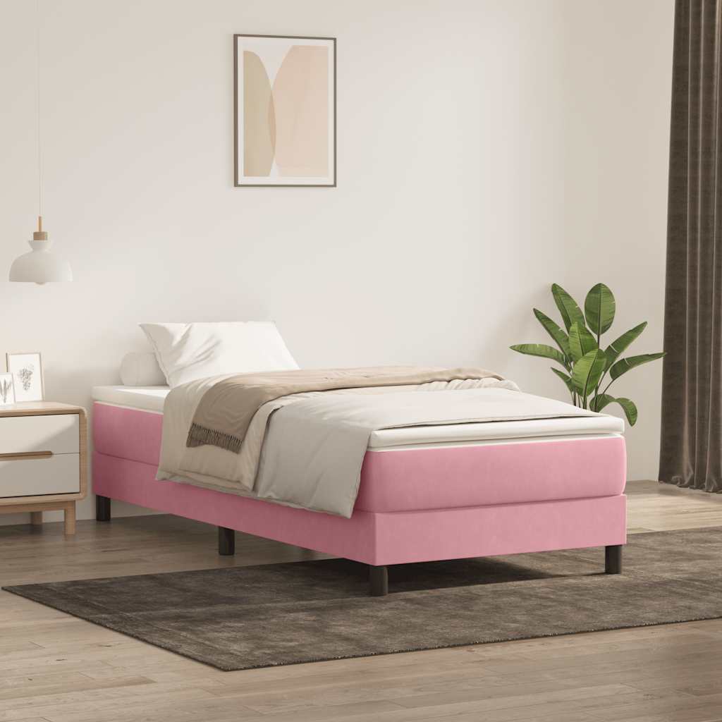 Cama box spring con colchón cuero sintético blanco 100x200 cm
