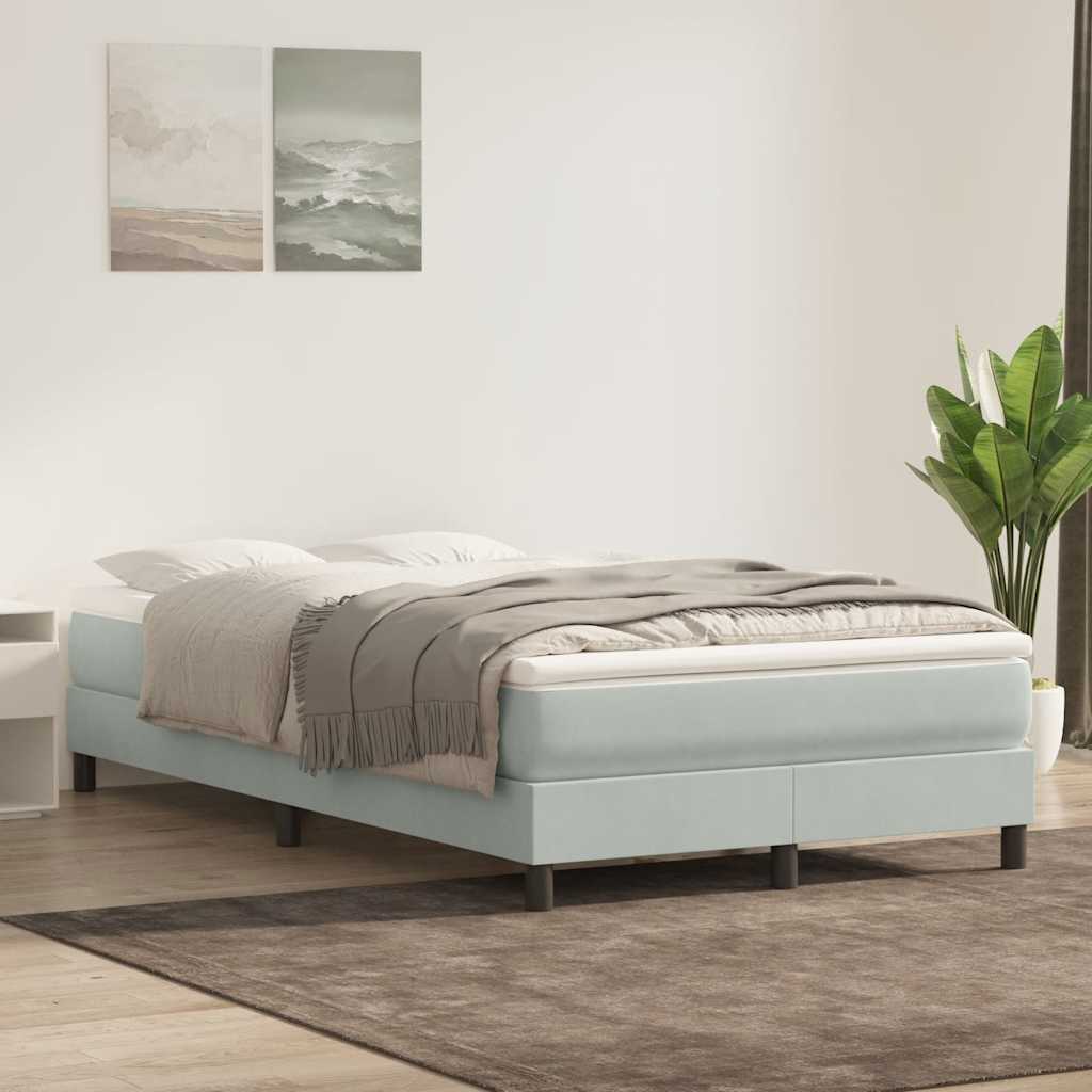 Cama box spring con colchón cuero sintético blanco 100x200 cm