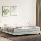 Cama box spring con colchón cuero sintético blanco 100x200 cm