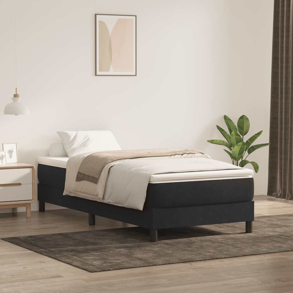 Cama box spring con colchón cuero sintético blanco 100x200 cm