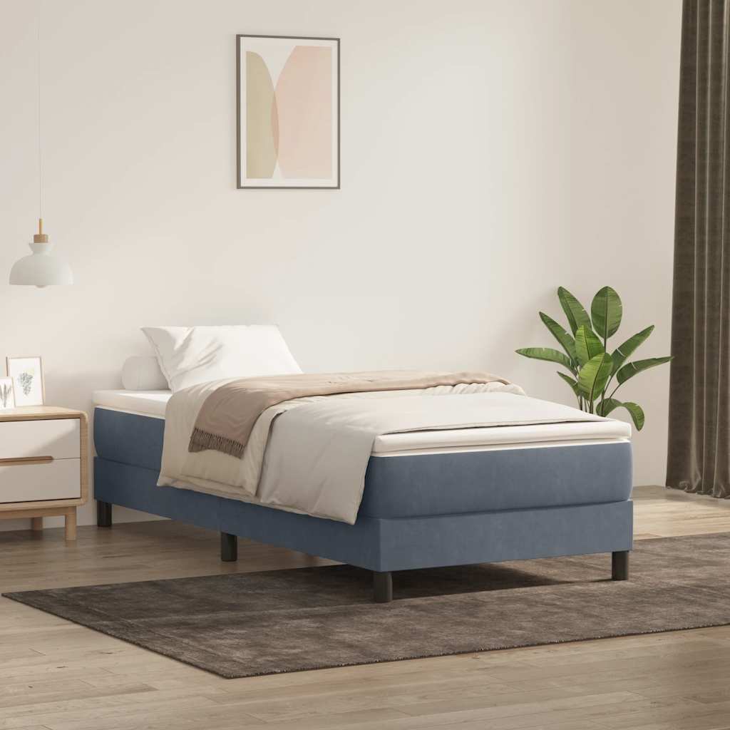 Cama box spring con colchón cuero sintético blanco 100x200 cm