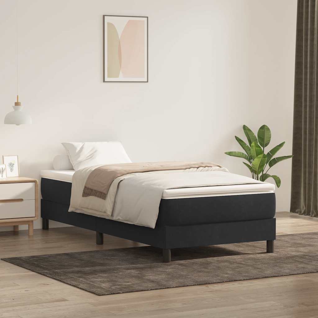 Cama box spring con colchón cuero sintético blanco 100x200 cm