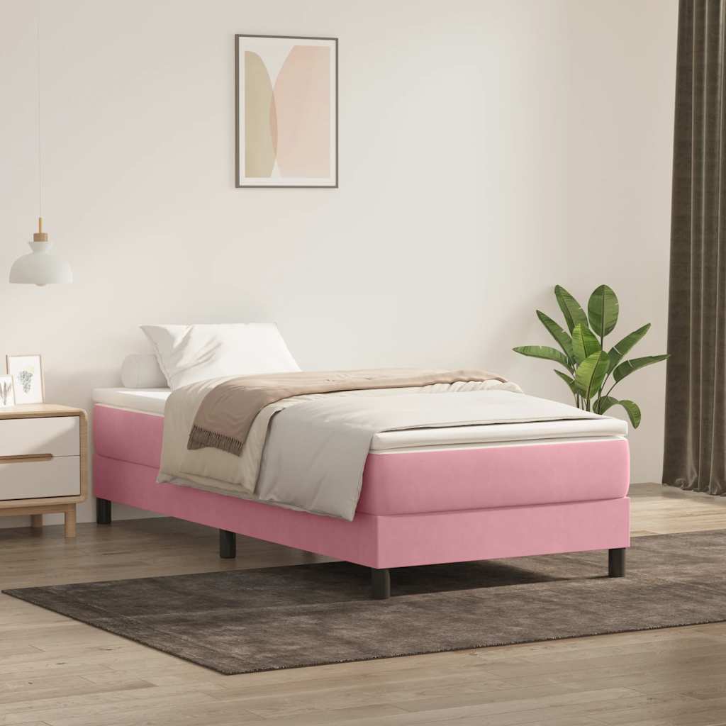 Cama box spring con colchón cuero sintético blanco 100x200 cm