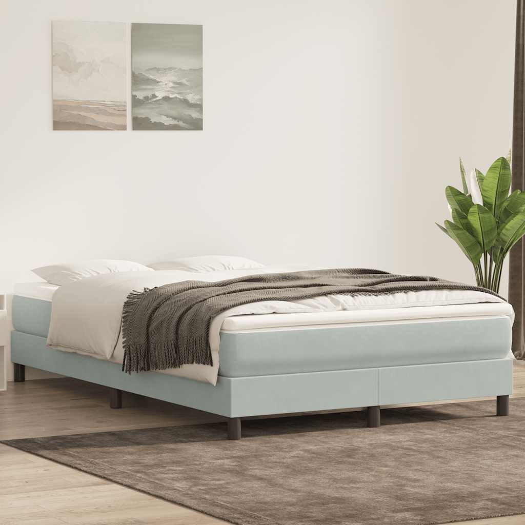 Cama box spring con colchón cuero sintético blanco 100x200 cm
