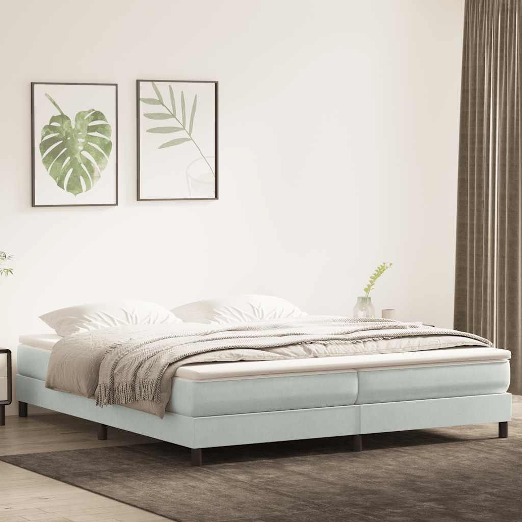 Cama box spring con colchón cuero sintético blanco 100x200 cm