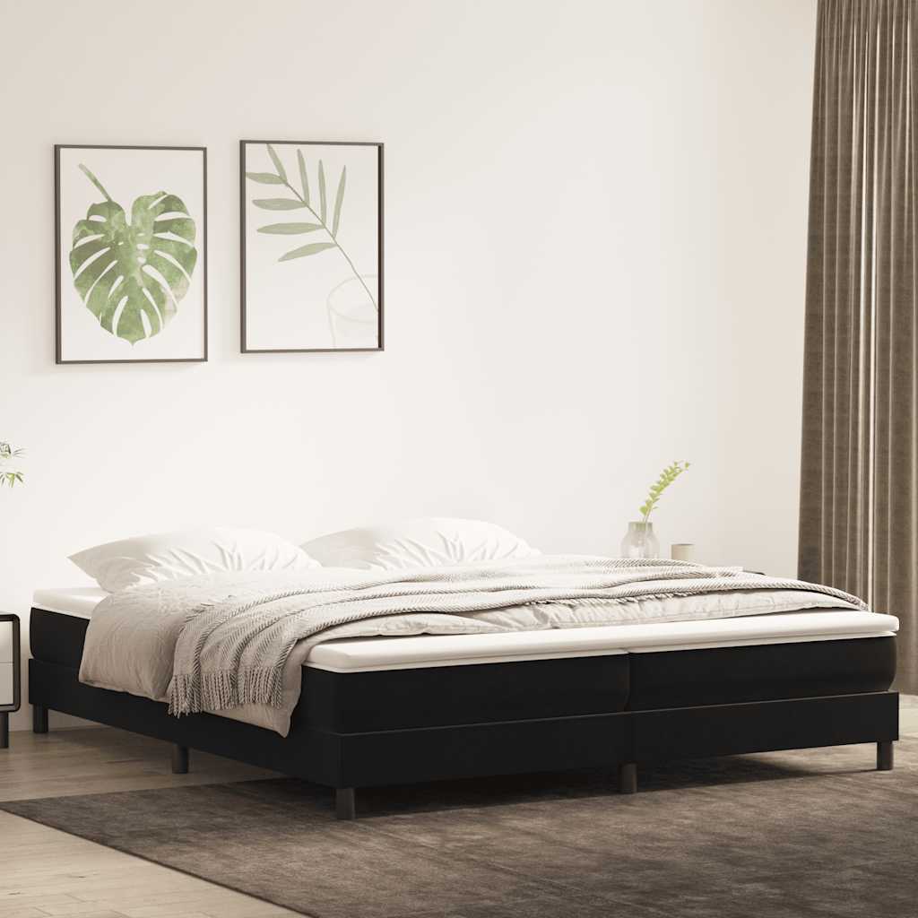 Cama box spring con colchón cuero sintético blanco 100x200 cm