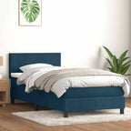 Cama box spring con colchón cuero sintético blanco 100x200 cm