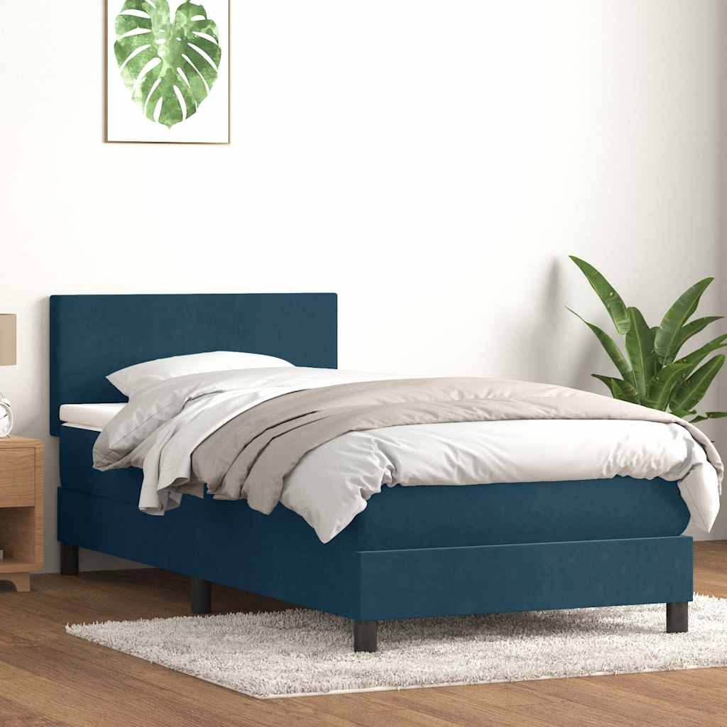 Cama box spring con colchón cuero sintético blanco 100x200 cm